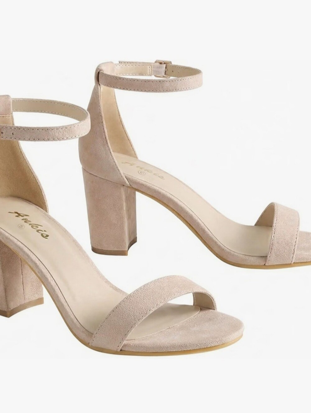 Nude Stack Heel Sandals